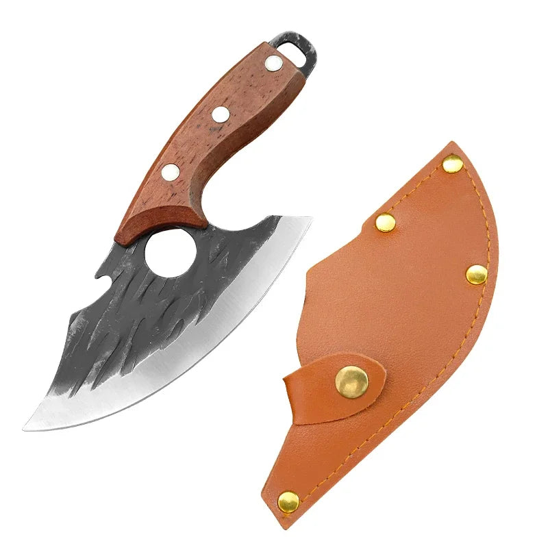 Kitchen Knives Barbecue Cleaver Meat Chop Vegetables Fruit Chef Knife Boning Knives Wood Handle Hand Forge Cooking Slicing Knife